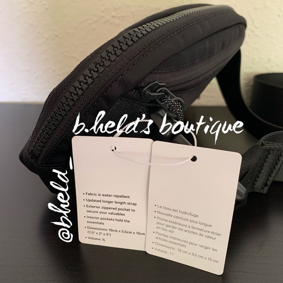 lululemon Everywhere Belt Bag *Extended Strap Black with Silver Zipper New NWT - Picture 5 of 14
